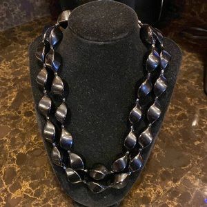 Dillards Vintage large black beads double stranded.  EUC!